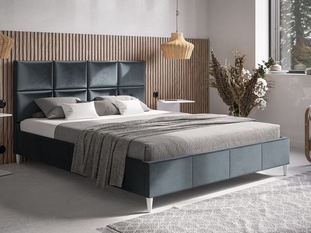 Polsterbett mit Lattenrost 140x200 Luxe Dunkelgrau