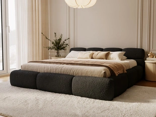 Polsterbett mit Bettkasten und Bettrost 200x200 Sweet Low Schwarz