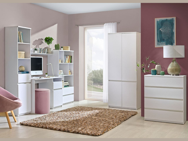 Möbel-Set für Jugendzimmer Arcadia Weiß