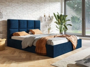 Polsterbett mit Bettkasten und Lattenrost 120x200 Malo Dunkelblau