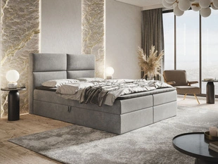 Boxspringbett mit Bettkasten 180x200 Hera Grau