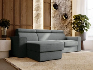 Ecksofa L-Form mit Schlaffunktion und Bettkasten Scala Grau