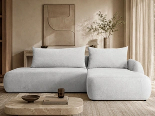 Ecksofa L-Form mit Schlaffunktion und Bettkasten Velis Grau