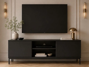 TV-Lowboard mit Türen 150 cm Soroko Schwarz