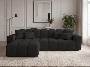 Ecksofa L-Form Links Nork Schwarz