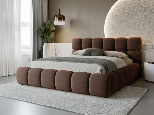 Polsterbett mit Bettkasten und Lattenrost 180x200 Modo Braun
