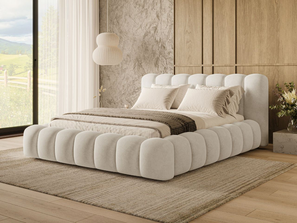 Polsterbett mit Bettkasten und Lattenrost 140x200 Averia Beige
