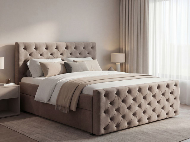 Boxspringbett mit Bettkasten 140x200 Montego Braun