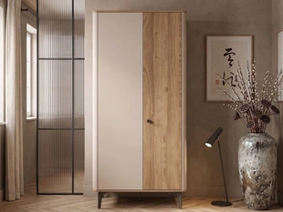 Kleiderschrank mit Flügeltüren Arelis Kaschmir, Royal Nussbaum