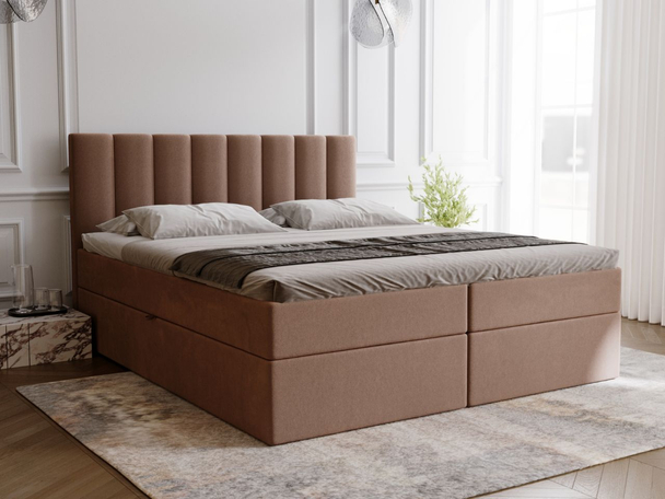 Boxspringbett mit Bettkasten 140x200 Mocca Braun