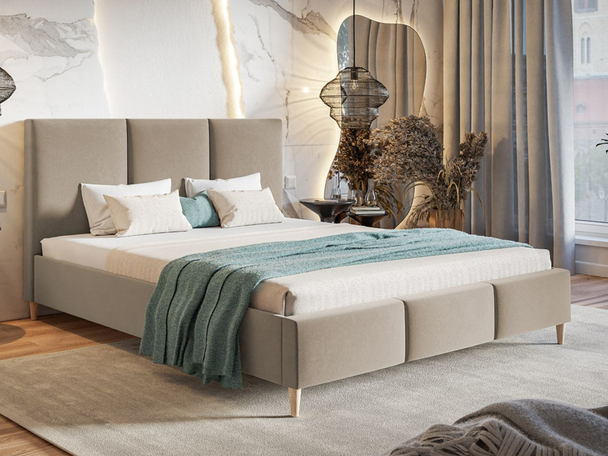Polsterbett mit Lattenrost 160x200 Trio Beige