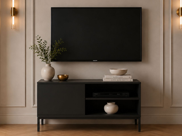 TV-Lowboard mit Türen 100 cm Soroko Schwarz