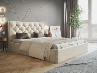 Polsterbett mit Bettkasten und Lattenrost 120x200 Selva Beige