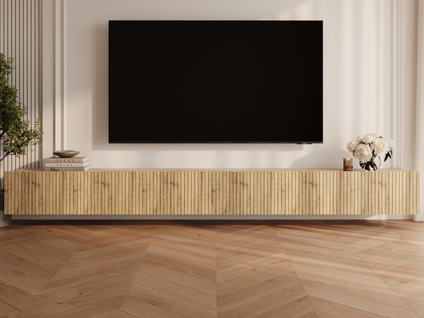 Set mit zwei TV-Lowboard mit Türen 150 cm Kioto Artisan Eiche