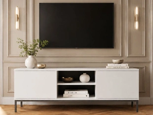 TV-Lowboard mit Türen 150 cm Soroko Weiß