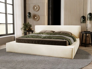 Polsterbett mit Bettkasten und Lattenrost 140x200 Mali Beige