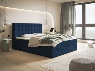Boxspringbett mit Bettkasten 160x200 Denza Dunkelblau