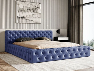 Polsterbett mit Bettkasten und Lattenrost 160x200 Palini Dunkelblau