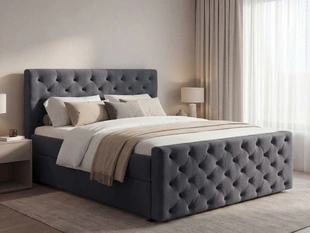 Boxspringbett mit Bettkasten 180x200 Montego Dunkel grau