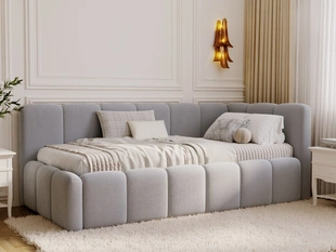 Jugendbett Einzelbett mit Bettkasten und Lattenrost 90x200 Cloud One Grau
