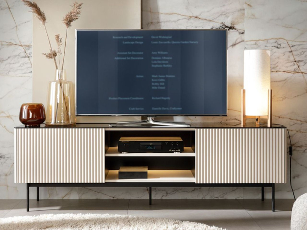 Zweittüriges TV-Lowboard für Wohnzimmer Auroé Kaschmir