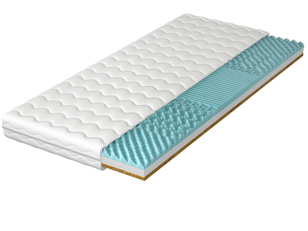 Schaumstoffmatratze mit profilierter Schaumlage und Kokosmatte Sena 70x200