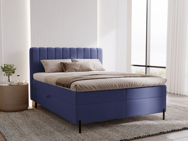 Boxspringbett mit Bettkasten 160x200 Primavera Dunkelblau
