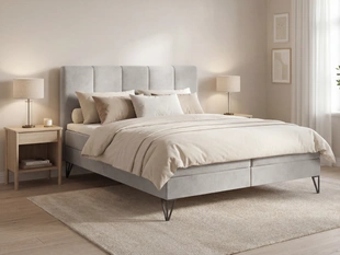 Boxspringbett mit Bettkasten 180x200 Vendi grau