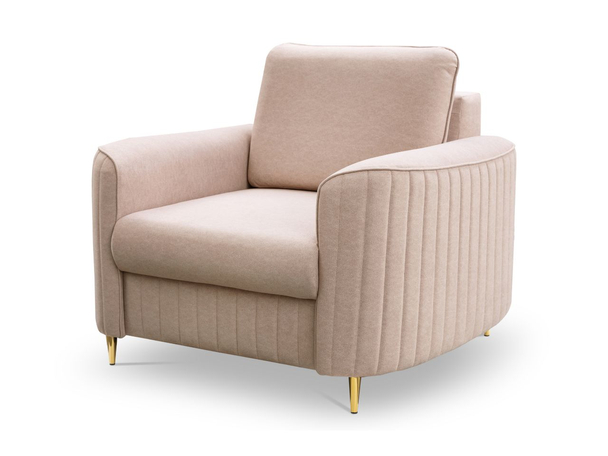 Sessel mit Goldenbeinen Limon Dunkelbeige
