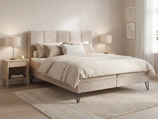 Boxspringbett mit Bettkasten 120x200 Vendi Beige
