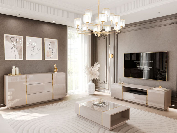Wohnzimmer-Set im Glamour-Stil Lunelie Kaschmir