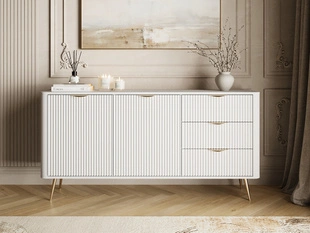 Kommode mit Türen und Schubladen Latina Weiß
