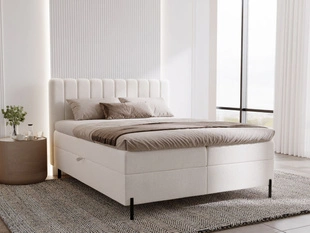 Boxspringbett mit Bettkasten 140x200 Primavera Creme