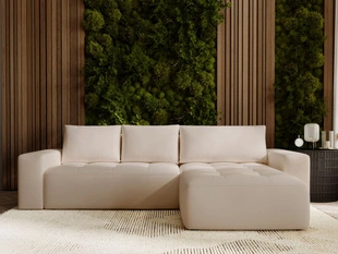 Ecksofa L-Form Rechts mit Schlaffunktion und Bettkasten Portland Beige