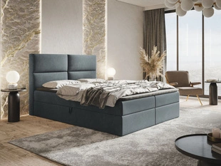 Boxspringbett mit Bettkasten 120x200 Hera Dunkelgrau