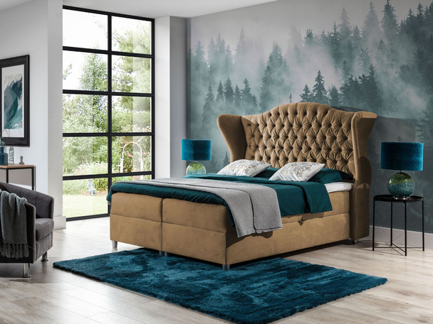 Boxspringbett mit Bettkasten 160x200 Kate Beige