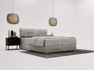 Boxspringbett mit Bettkasten 120x200 Forte Hellgrau