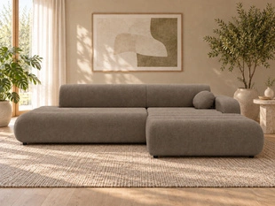 Ecksofa L-Form mit Schlaffunktion und Bettkasten Lisso Rechts Braun