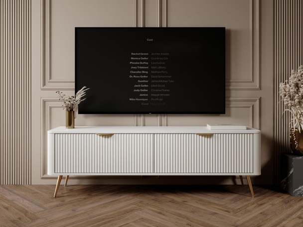TV-Lowboard mit Türen 163 cm Latina Weiß