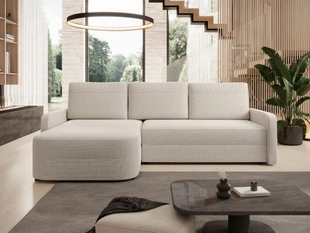 Ecksofa L-Form mit Schlaffunktion und Bettkasten Arvento Beige
