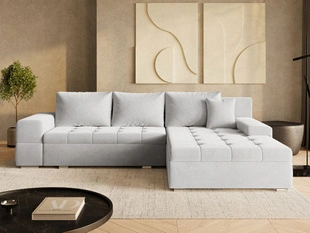 Ecksofa L-Form mit Schlaffunktion und Bettkasten Sonia Grau