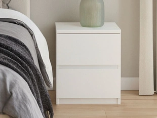 Nachtschrank mit zwei Schubladen Arcadia Weiß