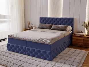 Boxspringbett mit Bettkasten 160x200 Canolo Dunkelblau