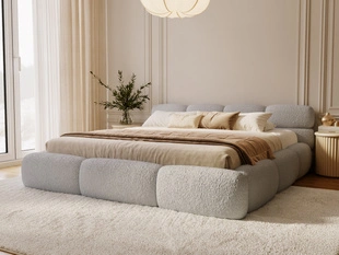 Polsterbett mit Bettkasten und Bettrost 160x200 Sweet Low Grau