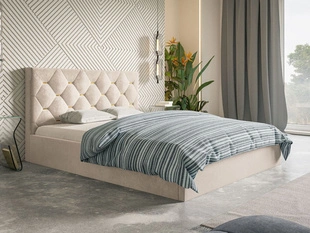 Polsterbett mit Bettkasten und Lattenrost 180x200 Salento Beige
