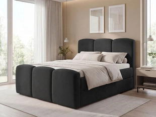 Boxspringbett mit Bettkasten 120x200 Campi Schwarz