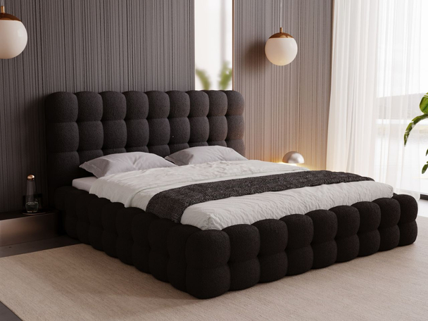 Polsterbett mit Bettkasten und Lattenrost 120x200 Twist Schwarz
